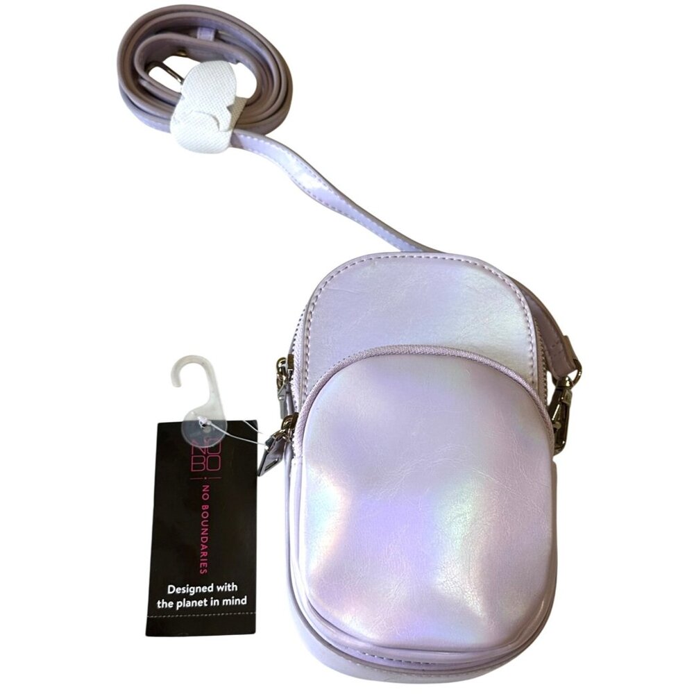 No Boundaries Rounded Phone Crossbody Lavender Color 100% Recycled Polyester-NWT
